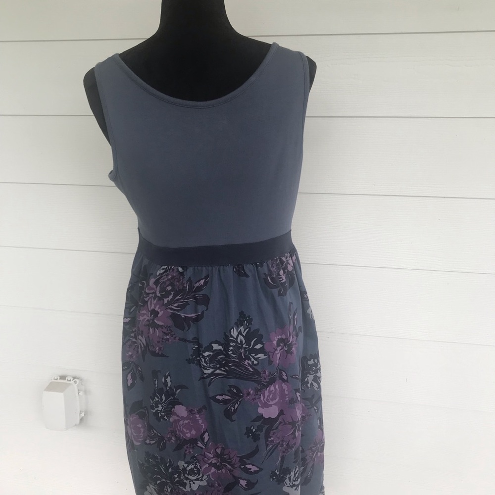 Gray purple floral dress
